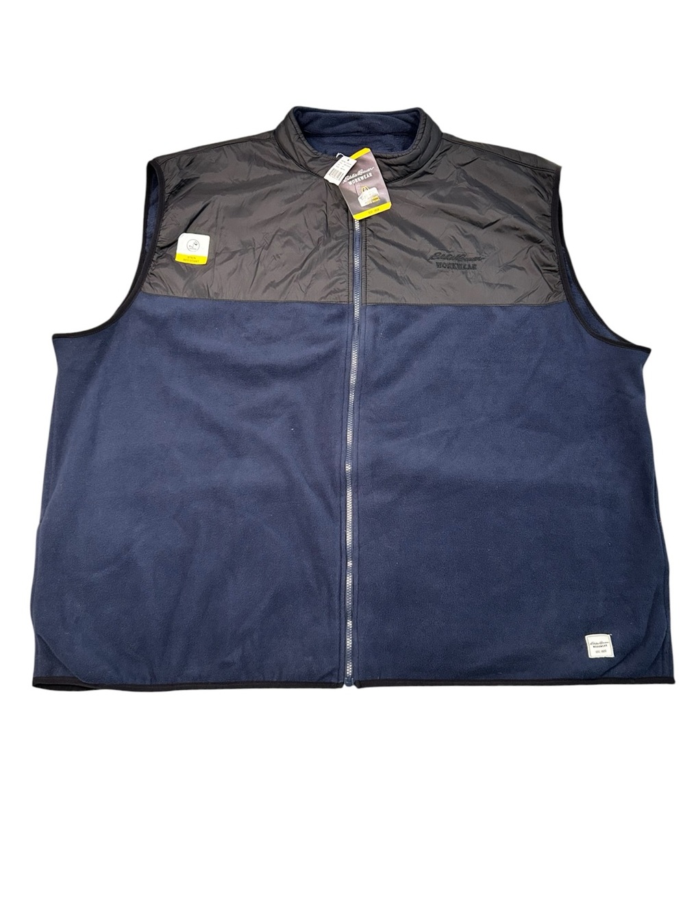 NEW Eddie Bauer Workwear Navy Fleece Vest with Black Quilted Yoke 4X Gorpcore